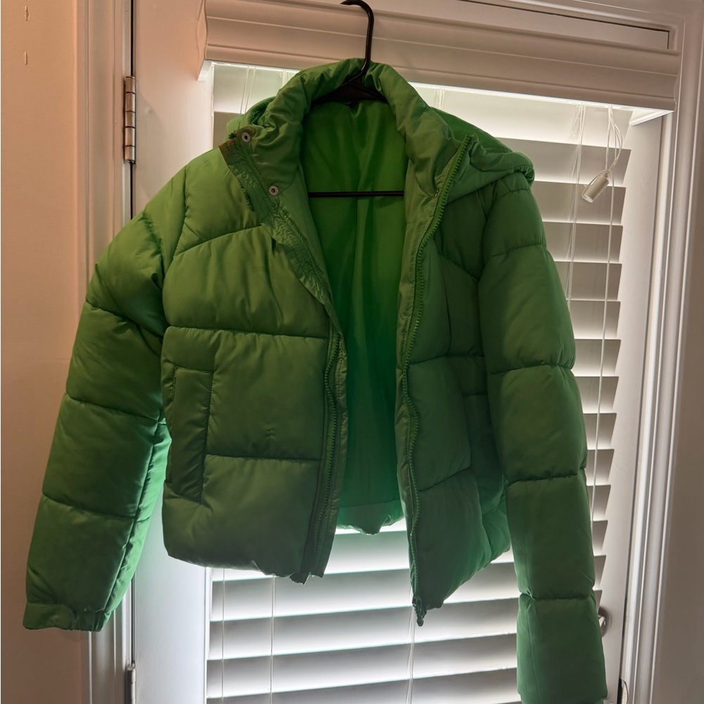 Missguided + Bold Green Puffer Jacket